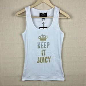 JUICY COUTURE Keep It Juicy White Tank Top NWT